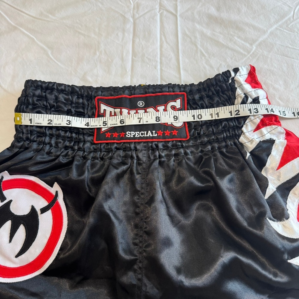 Twins Special Muay Thai Shorts Black Red Nogueira Boxing MMA Kickboxing Mens - Picture 5 of 13